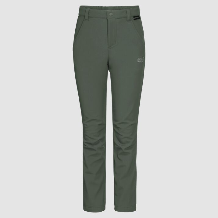 Pantalones Softshell Jack Wolfskin Fourwinds Niños Verdes Mexico-7293146